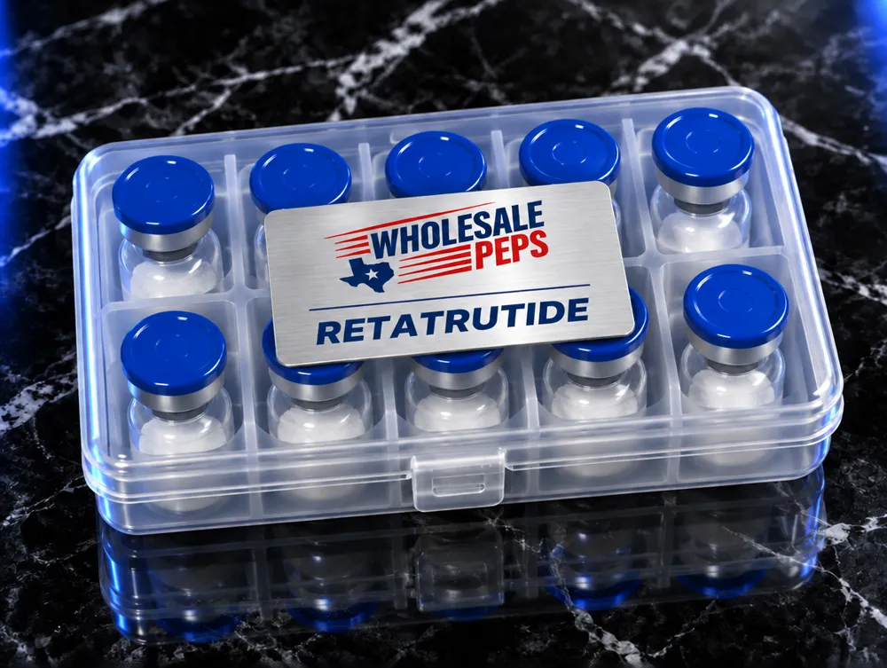 Wholesale Peps Retatrutide kit — clear case of 10 vials